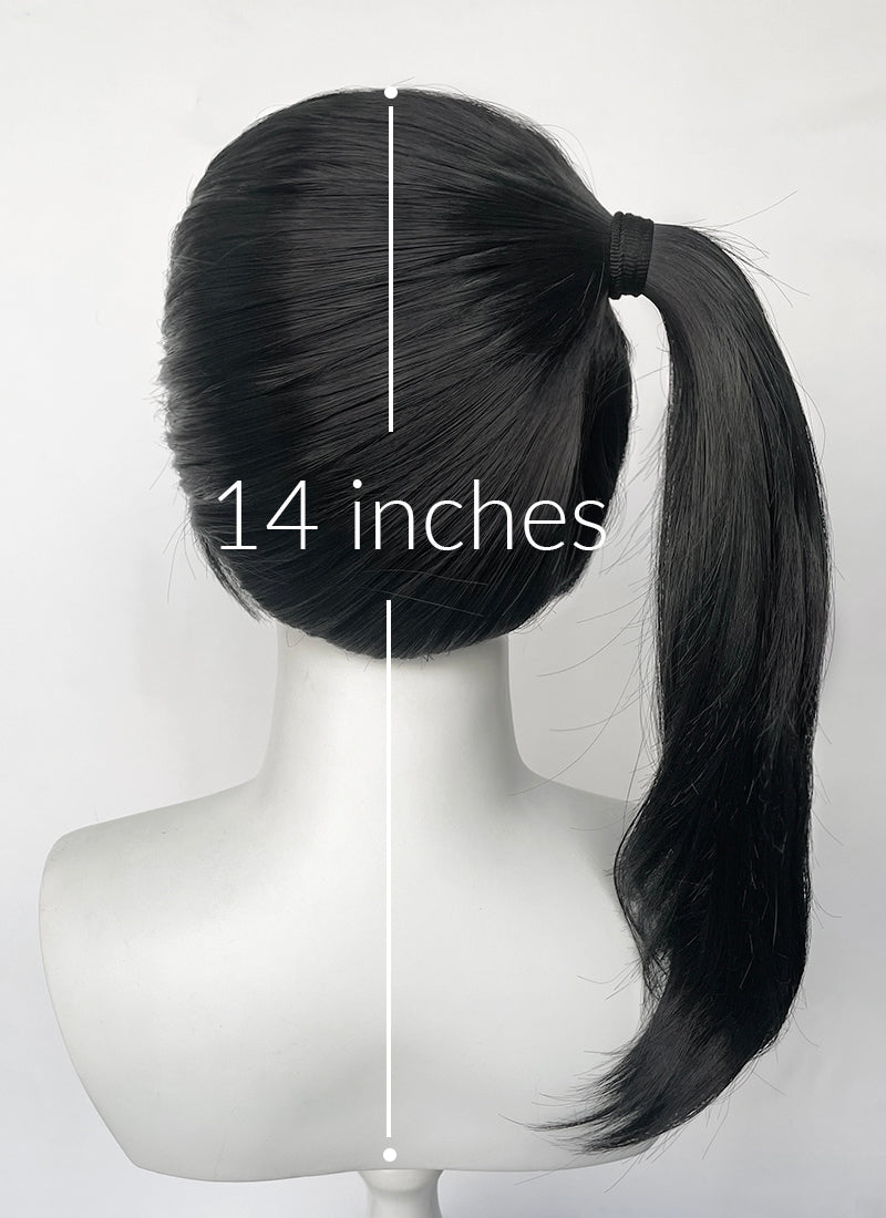 Demon Slayer: Kimetsu no Yaiba Kanao Tsuyuri Black Straight Lace Front Synthetic Wig LF6165