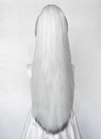 Hazbin Hotel Vaggi White With Dark Grey Straight Lace Front Synthetic Wig LF6166