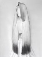 Hazbin Hotel Vaggi White With Dark Grey Straight Lace Front Synthetic Wig LF6166