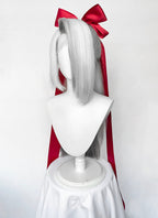 Hazbin Hotel Vaggi White With Dark Grey Straight Lace Front Synthetic Wig LF6166