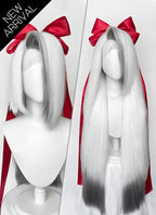 Hazbin Hotel Vaggi White With Dark Grey Straight Lace Front Synthetic Wig LF6166