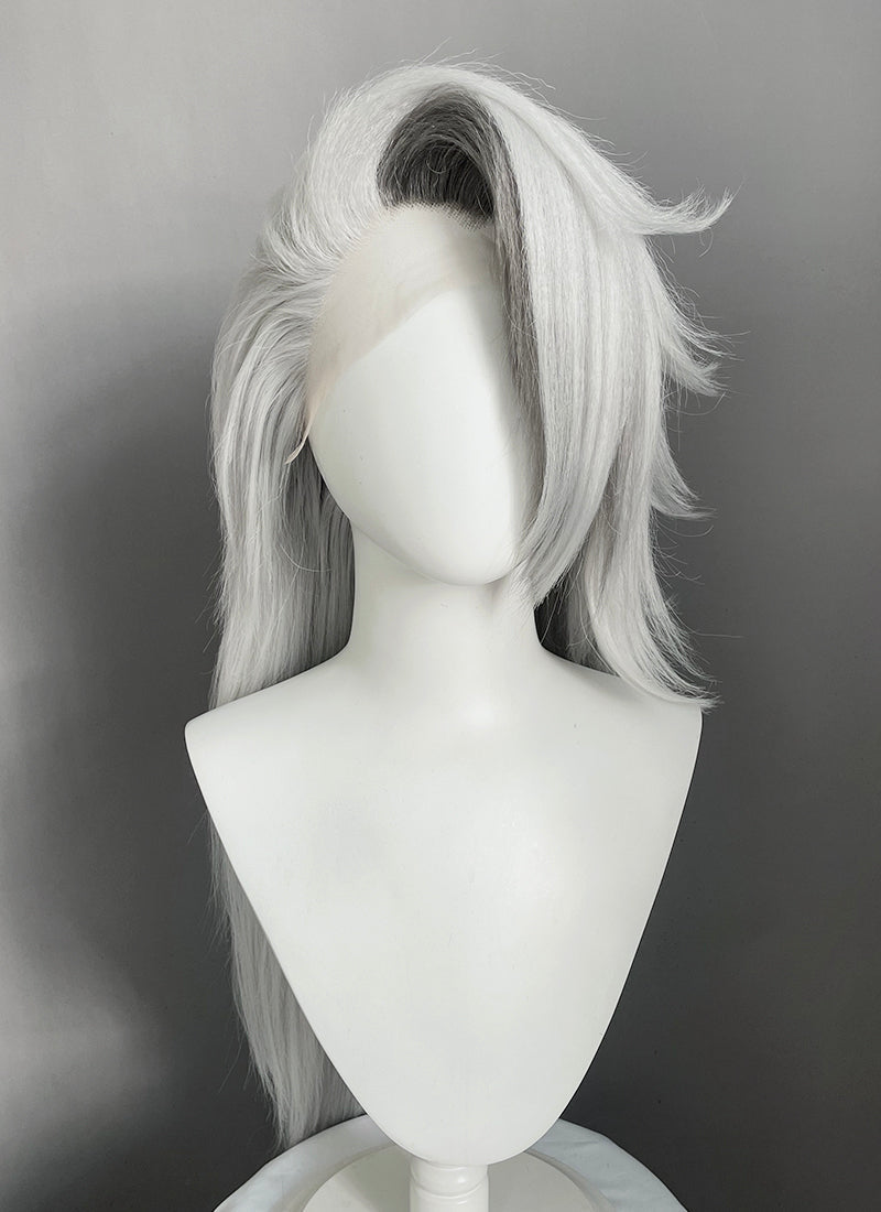 Helluva Boss Loona Silver Grey Straight Lace Front Synthetic Wig LF6167