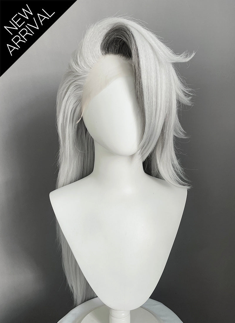 Helluva Boss Loona Silver Grey Straight Lace Front Synthetic Wig LF6167