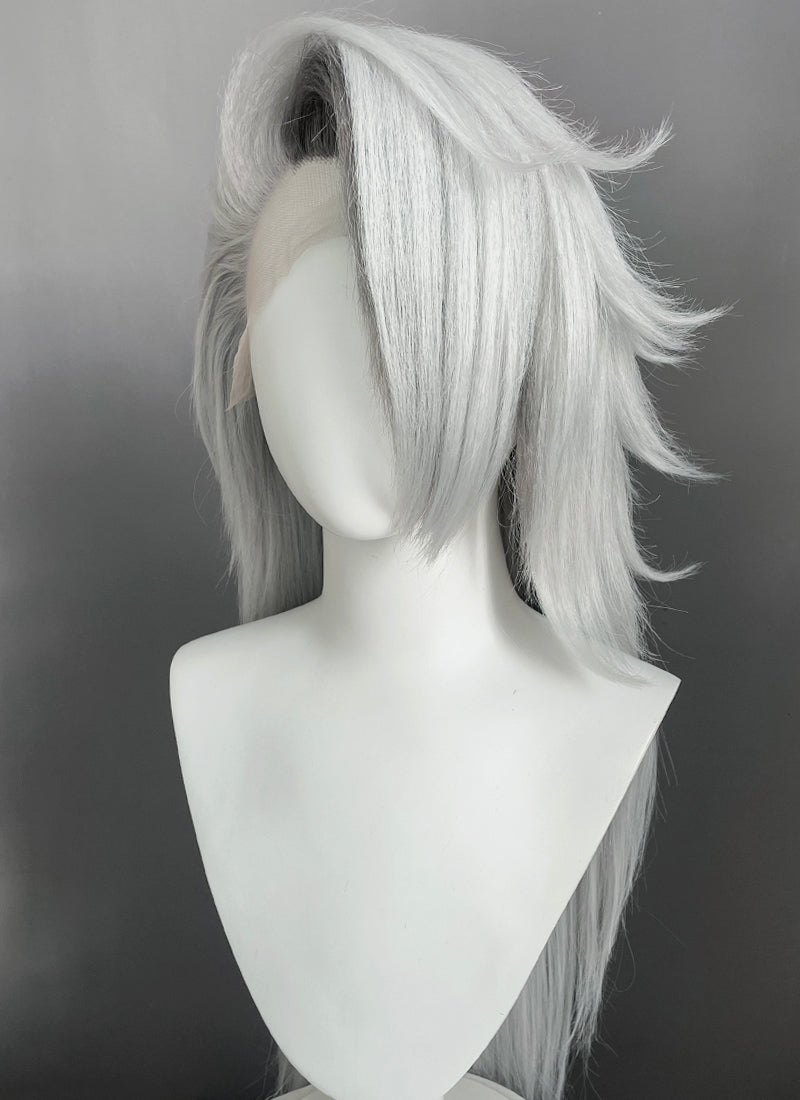 Helluva Boss Loona Silver Grey Straight Lace Front Synthetic Wig LF6167