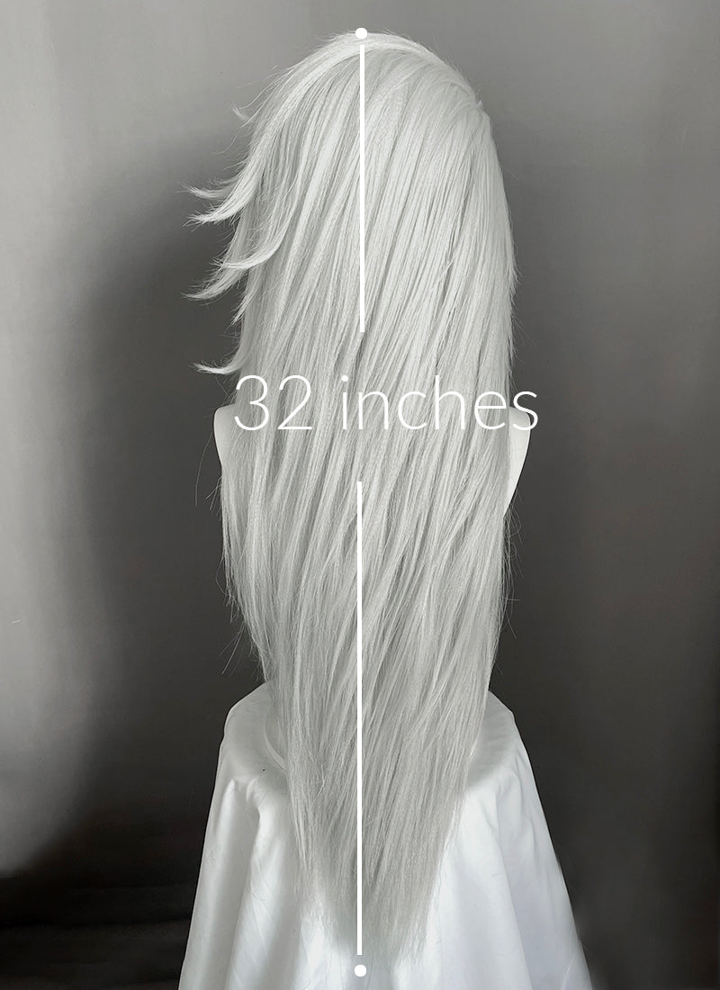 Helluva Boss Loona Silver Grey Straight Lace Front Synthetic Wig LF6167