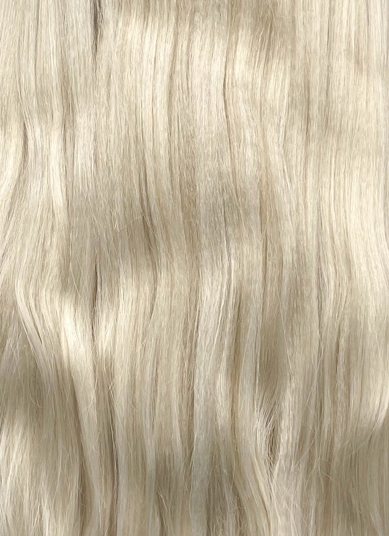 Frozen Elsa Pastel Ash Blonde Wavy Yaki Lace Front Synthetic Wig LF6168