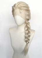 Frozen Elsa Pastel Ash Blonde Wavy Yaki Lace Front Synthetic Wig LF6168