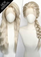Frozen Elsa Pastel Ash Blonde Wavy Yaki Lace Front Synthetic Wig LF6168