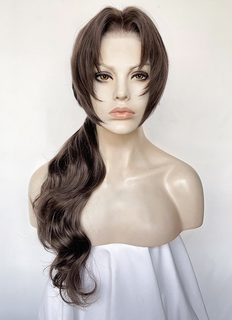 Tomb Raider Lara Croft Brunette Braided Lace Front Synthetic Hair Wig LF6169