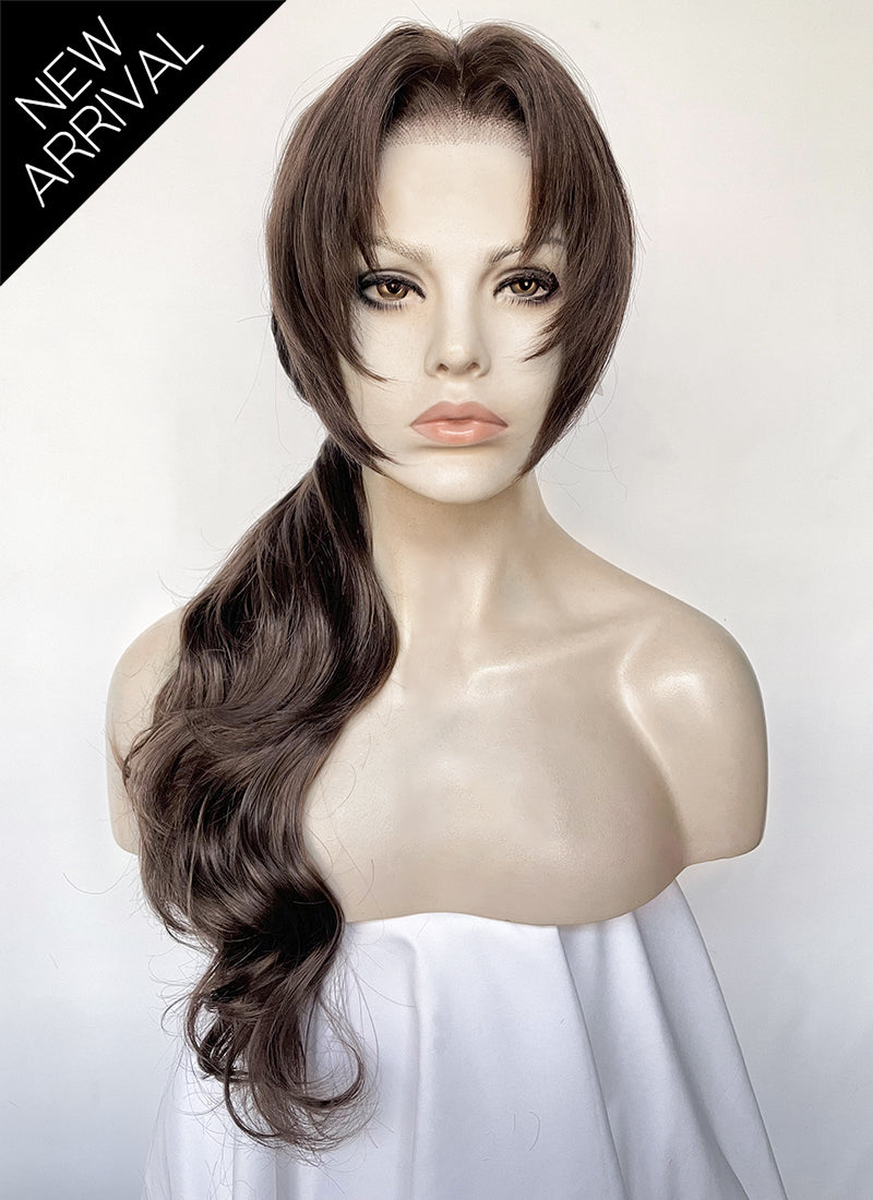 Tomb Raider Lara Croft Brunette Braided Lace Front Synthetic Hair Wig LF6169