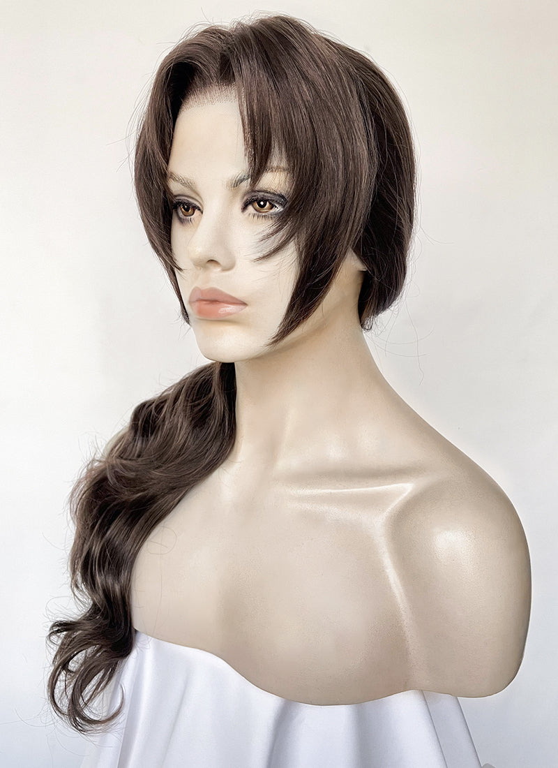 Tomb Raider Lara Croft Brunette Braided Lace Front Synthetic Hair Wig LF6169