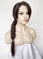 Tomb Raider Lara Croft Brunette Braided Lace Front Synthetic Hair Wig LF6170