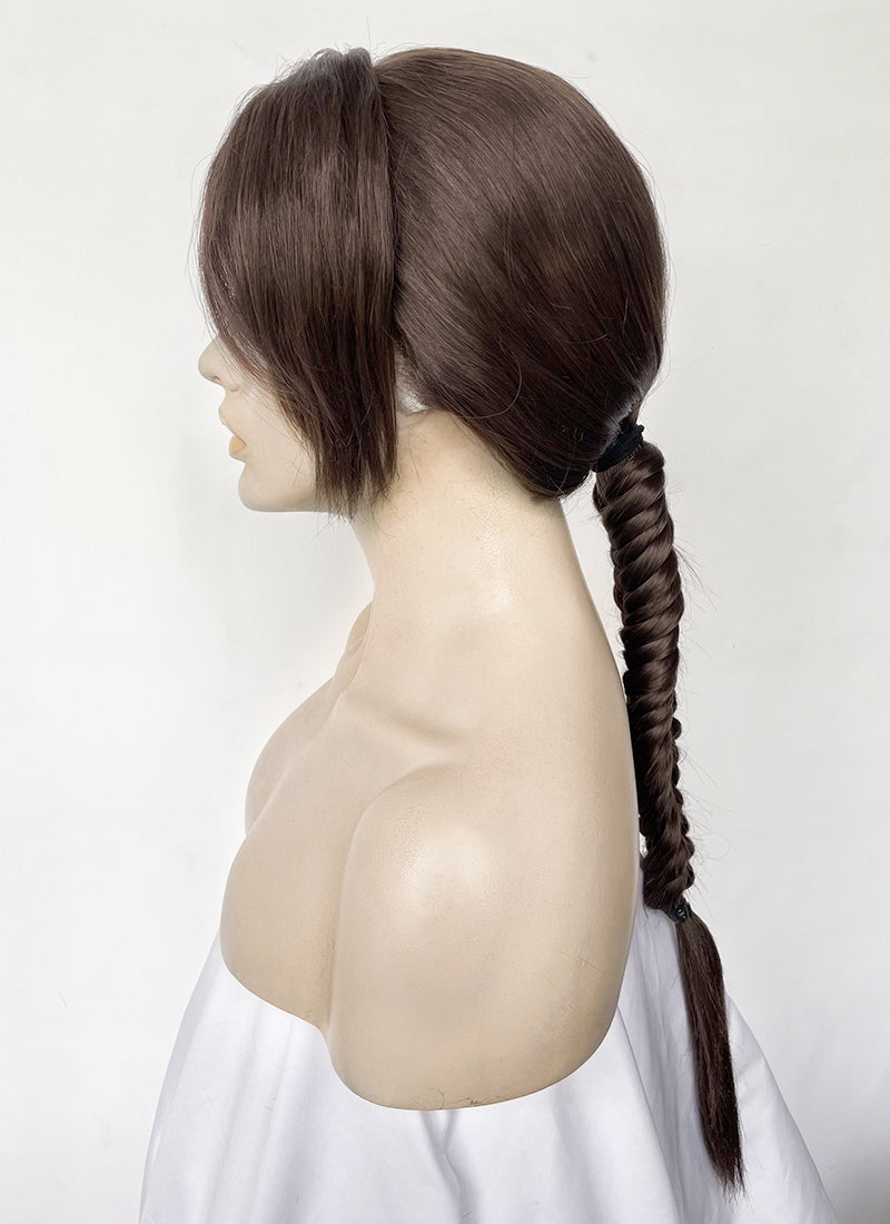 Tomb Raider Lara Croft Brunette Braided Lace Front Synthetic Hair Wig LF6170