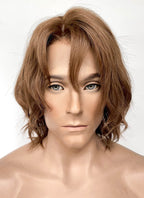 Critical Role The Mighty Nein Caleb Widogast Brown Wavy Lace Front Synthetic Men's Wig LF6171