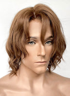 Critical Role The Mighty Nein Caleb Widogast Brown Wavy Lace Front Synthetic Men's Wig LF6171