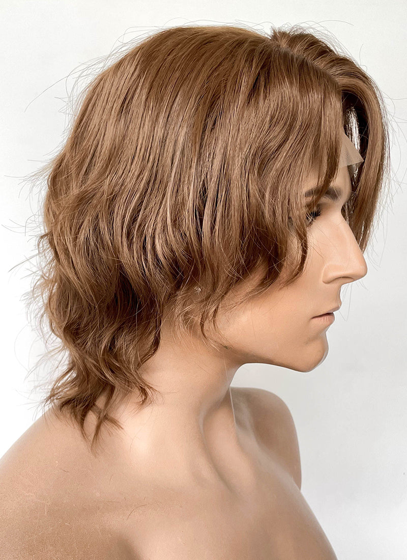 Critical Role The Mighty Nein Caleb Widogast Brown Wavy Lace Front Synthetic Men's Wig LF6171