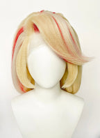 Hazbin Hotel Charlie Morningstar Blonde Mixed Red Straight Yaki Lace Front Synthetic Wig LF6173