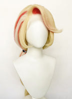 Hazbin Hotel Charlie Morningstar Blonde Mixed Red Straight Yaki Lace Front Synthetic Wig LF6173