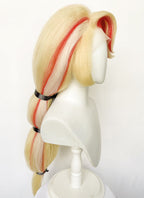 Hazbin Hotel Charlie Morningstar Blonde Mixed Red Straight Yaki Lace Front Synthetic Wig LF6173
