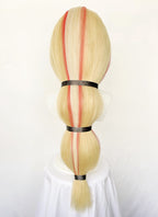 Hazbin Hotel Charlie Morningstar Blonde Mixed Red Straight Yaki Lace Front Synthetic Wig LF6173