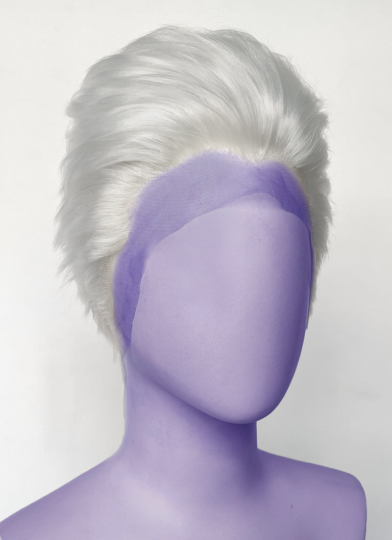 Critical Role Essek Thelyss White Straight Lace Front Synthetic Men's Wig LF6175