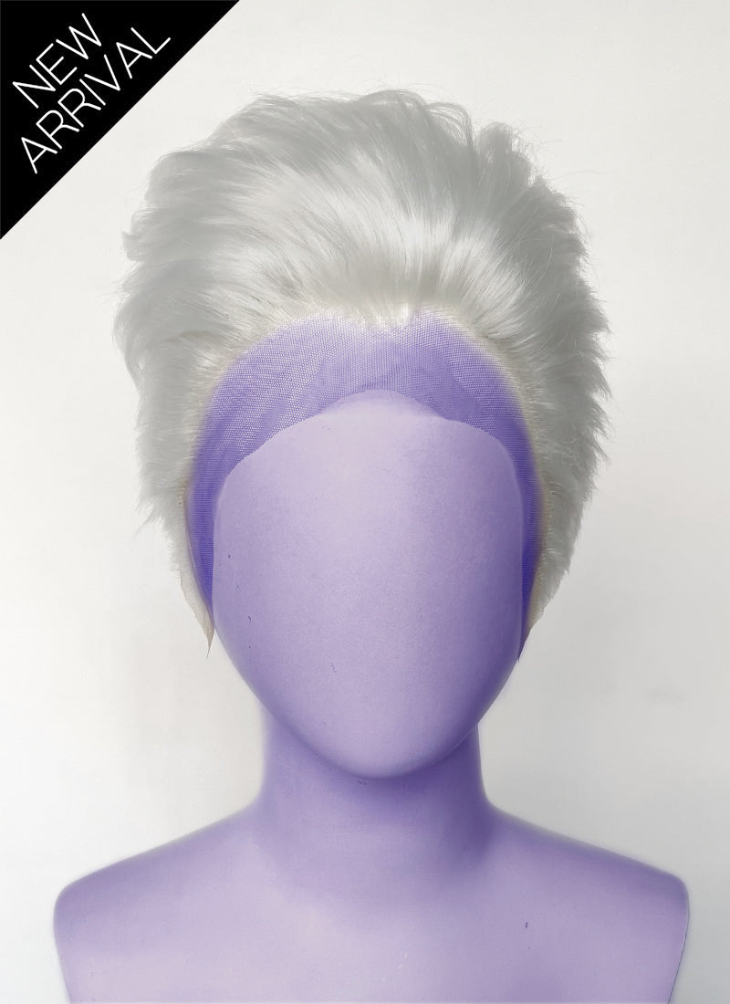 Critical Role Essek Thelyss White Straight Lace Front Synthetic Men's Wig LF6175