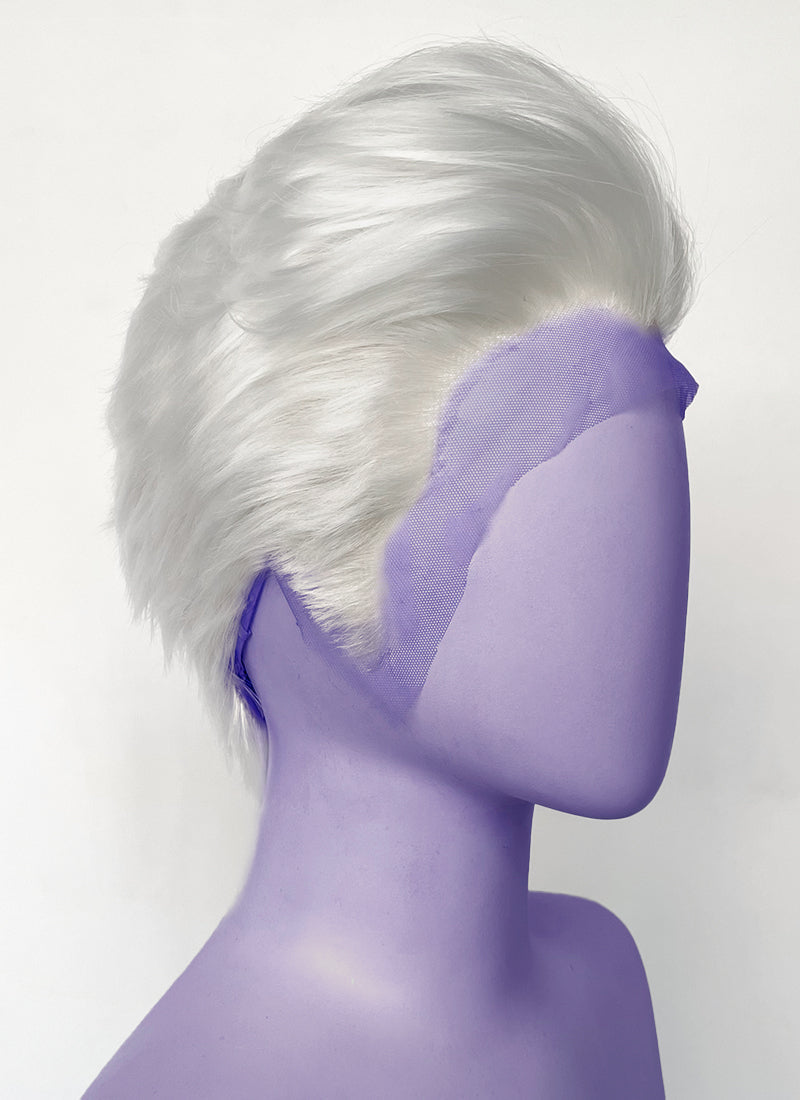 Critical Role Essek Thelyss White Straight Lace Front Synthetic Men's Wig LF6175