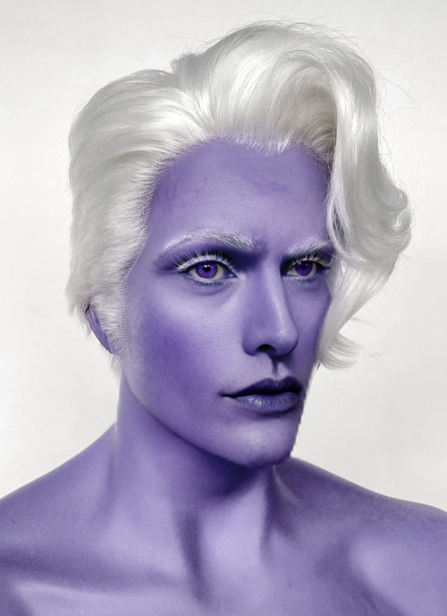 Critical Role Essek Thelyss White Wavy Lace Front Synthetic Men's Wig LF6176