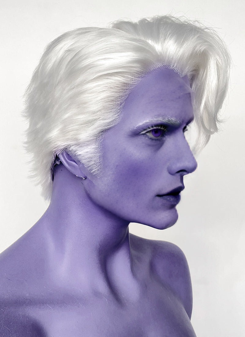 Critical Role Essek Thelyss White Wavy Lace Front Synthetic Men's Wig LF6176