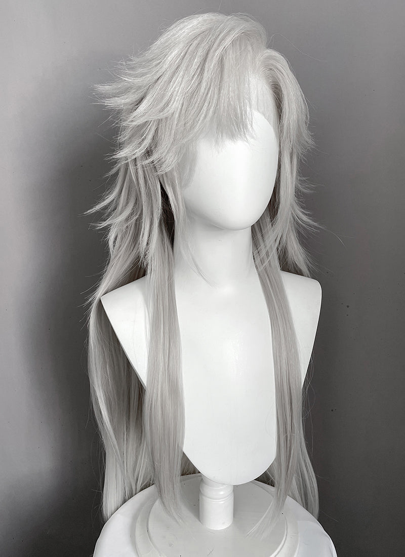 Love and Deepspace Sylus Pastel Light Grey Straight Lace Front Synthetic Men's Wig LF6177
