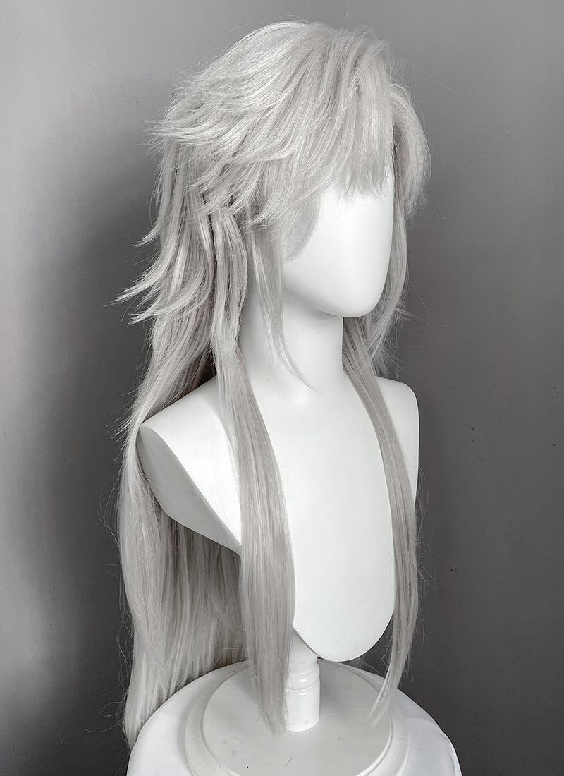 Love and Deepspace Sylus Pastel Light Grey Straight Lace Front Synthetic Men's Wig LF6177