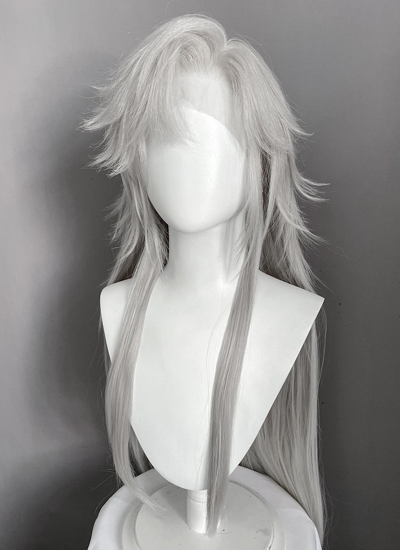 Love and Deepspace Sylus Pastel Light Grey Straight Lace Front Synthetic Men's Wig LF6177