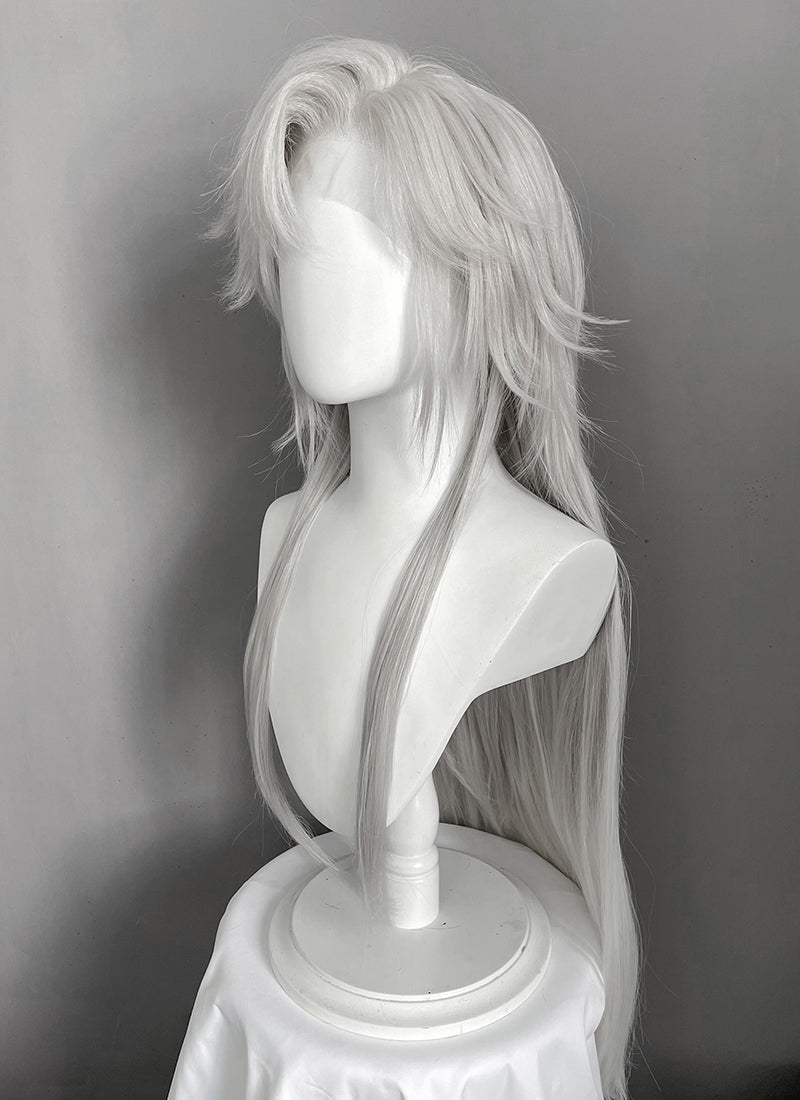 Love and Deepspace Sylus Pastel Light Grey Straight Lace Front Synthetic Men's Wig LF6177