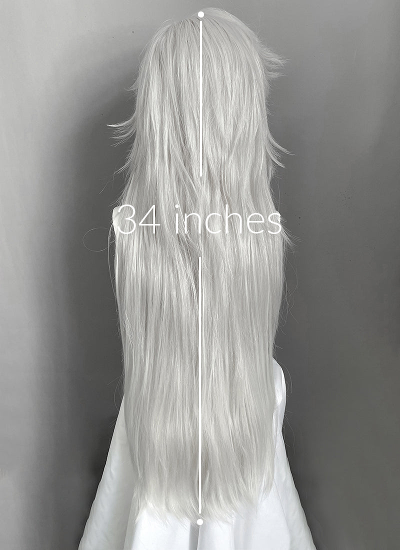 Love and Deepspace Sylus Pastel Light Grey Straight Lace Front Synthetic Men's Wig LF6177