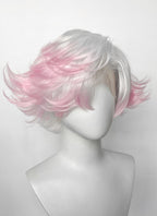 Hazbin Hotel Angel Dust White Mixed Pink Wavy Lace Front Synthetic Hair Wig LF6180