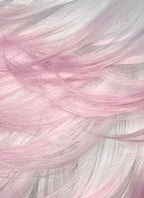 Hazbin Hotel Angel Dust White Mixed Pink Wavy Lace Front Synthetic Hair Wig LF6180