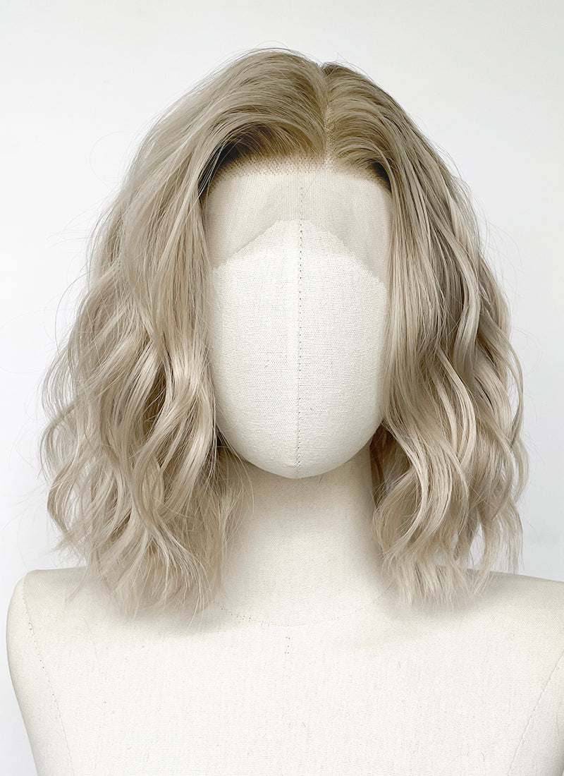 Resident Evil Requiem Grace Ashcrof Ash Blonde With Brown Roots Wavy Lace Front Synthetic Hair Wig LF6181