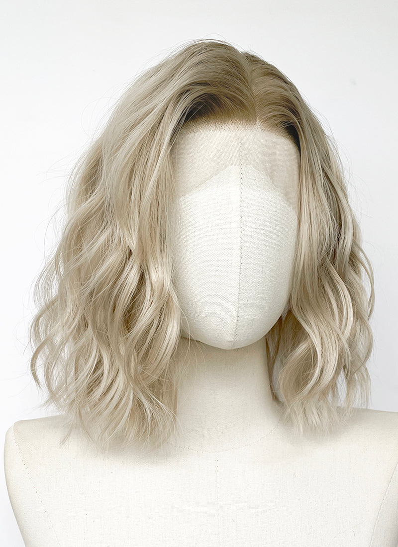 Resident Evil Requiem Grace Ashcrof Ash Blonde With Brown Roots Wavy Lace Front Synthetic Hair Wig LF6181