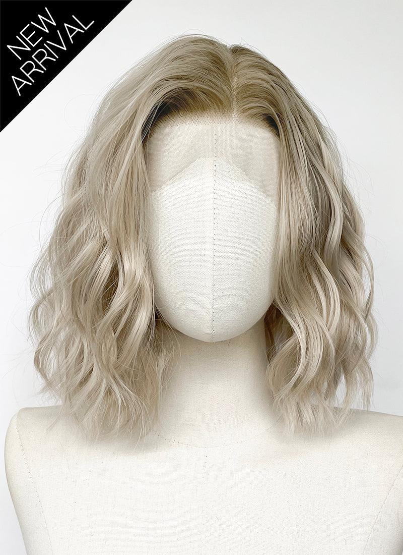 Resident Evil Requiem Grace Ashcrof Ash Blonde With Brown Roots Wavy Lace Front Synthetic Hair Wig LF6181