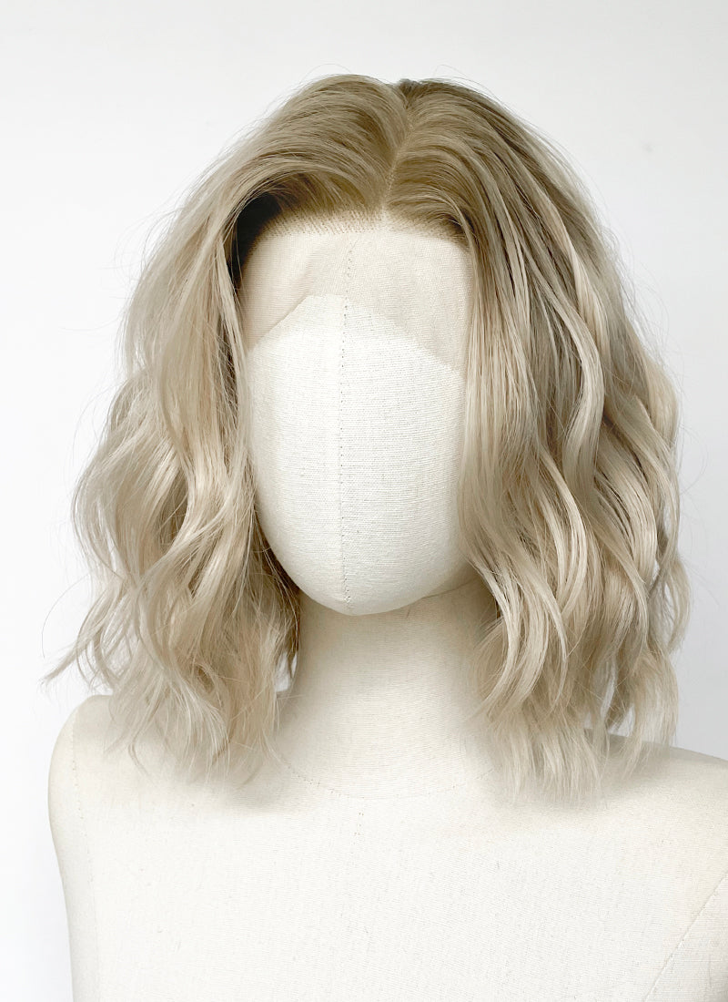 Resident Evil Requiem Grace Ashcrof Ash Blonde With Brown Roots Wavy Lace Front Synthetic Hair Wig LF6181