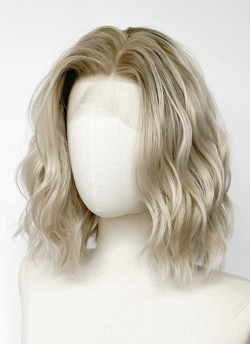 Resident Evil Requiem Grace Ashcrof Ash Blonde With Brown Roots Wavy Lace Front Synthetic Hair Wig LF6181