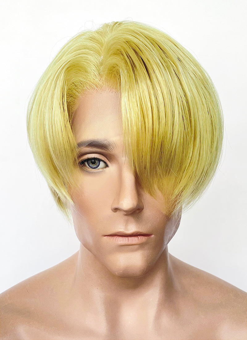 One Piece Sanji Yellow Straight Lace Front Synthetic Men's Wig LF6182
