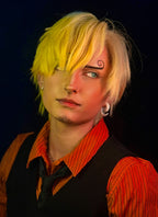One Piece Sanji Yellow Straight Lace Front Synthetic Men's Wig LF6182