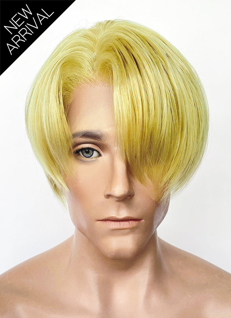 One Piece Sanji Yellow Straight Lace Front Synthetic Men's Wig LF6182