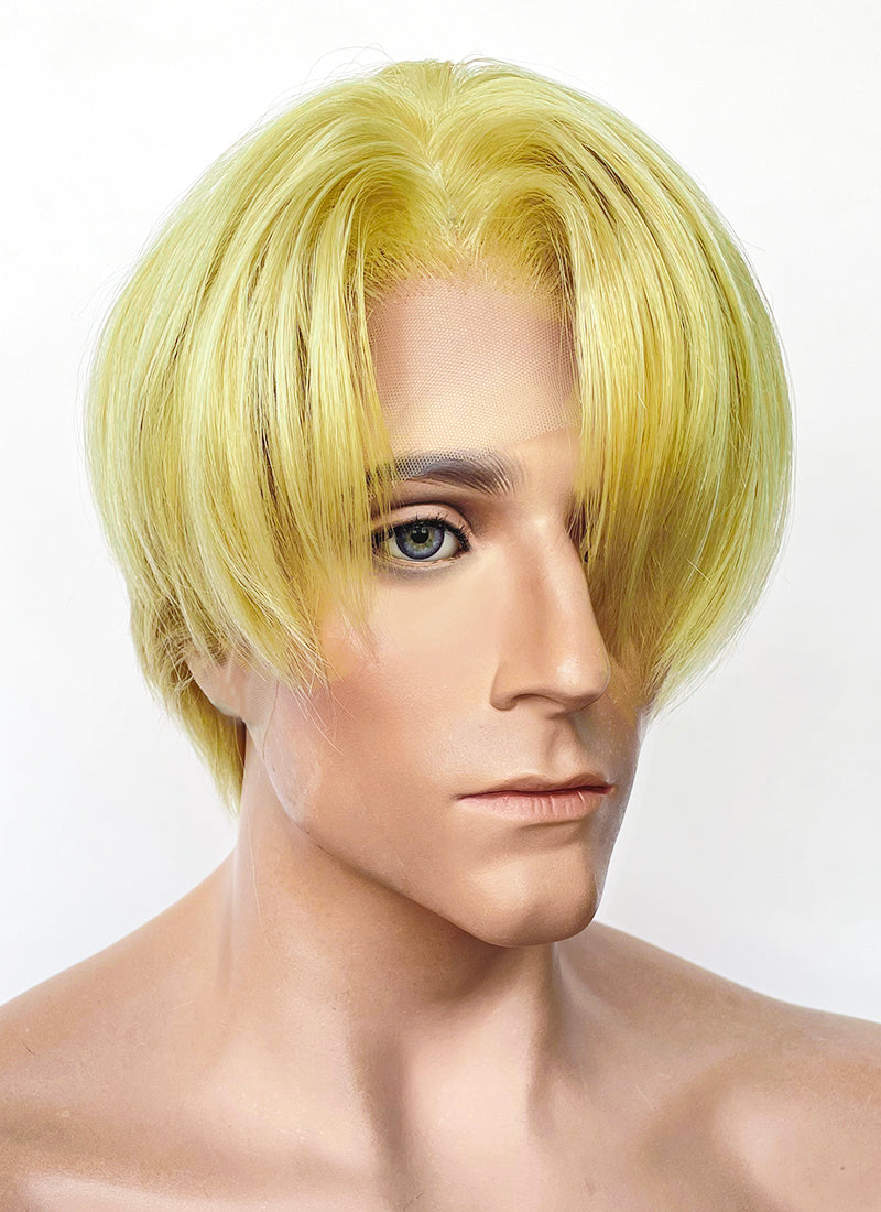 One Piece Sanji Yellow Straight Lace Front Synthetic Men's Wig LF6182