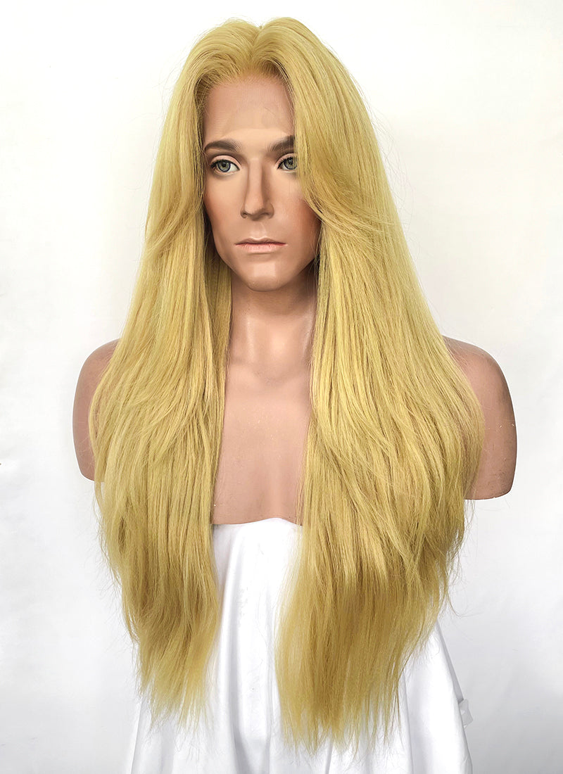 JoJo's Bizarre Adventure STEEL BALL RUN Gyro Zeppeli Blonde Straight Lace Front Synthetic Men's Wig LF6183