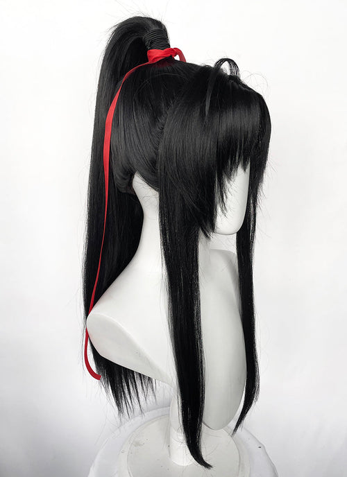 Jet Black Ponytail Light Yaki Lace Front Wig For Cosplay as Wei Wuxian from Mo Dao Zu Shi Grandmaster of Demonic Cultivation LF6184
