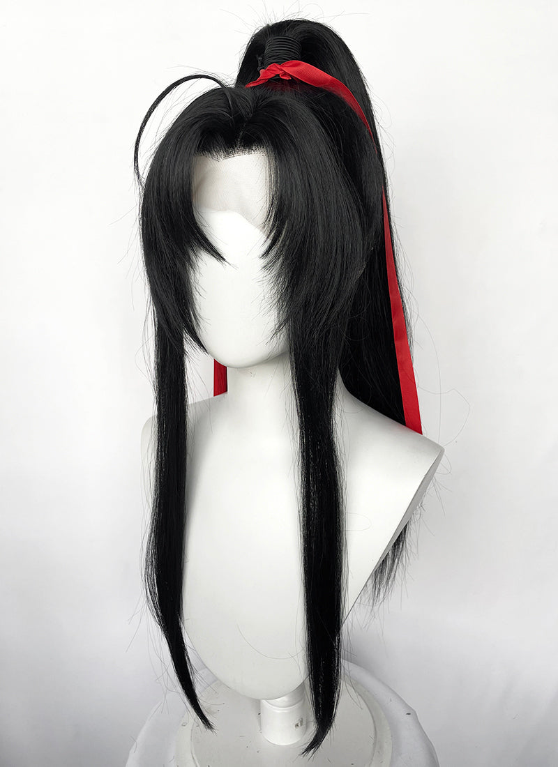 Mo Dao Zu Shi Grandmaster of Demonic Cultivation Wei Wuxian Jet Black Ponytail Lace Front Wig LF6184