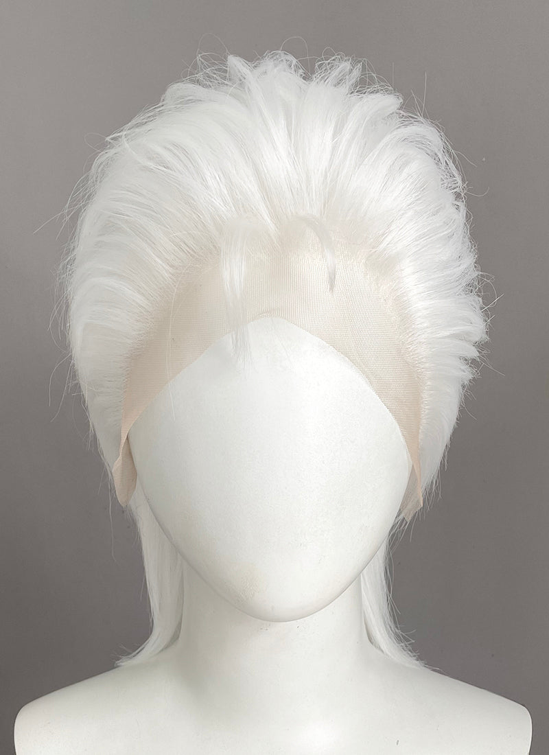 White Straight Lace Front Synthetic Men's Wig LF6188