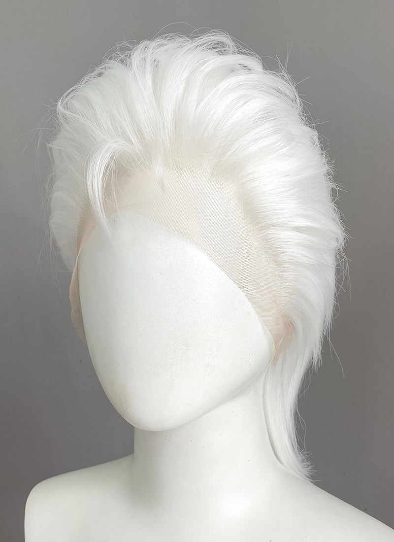 White Straight Lace Front Synthetic Men's Wig LF6188